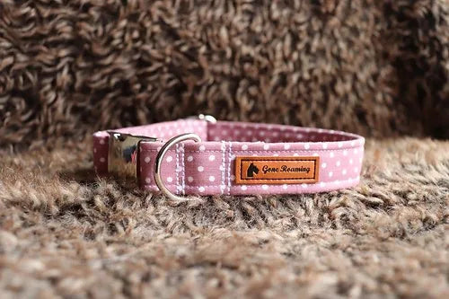 Rose Polka Dot Dog Collar