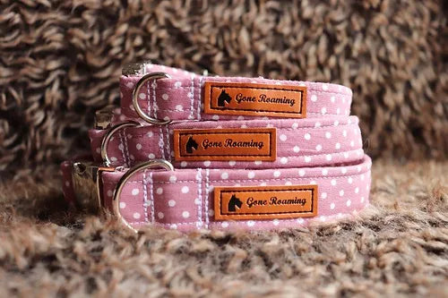 Rose Polka Dot Dog Collar
