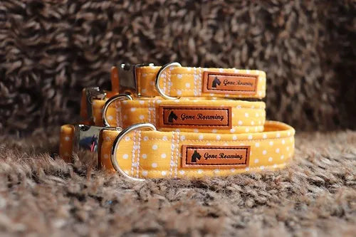 Yellow Polka Dot Dog Collar